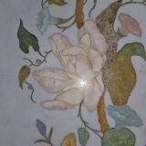 Round marble and marquetry table