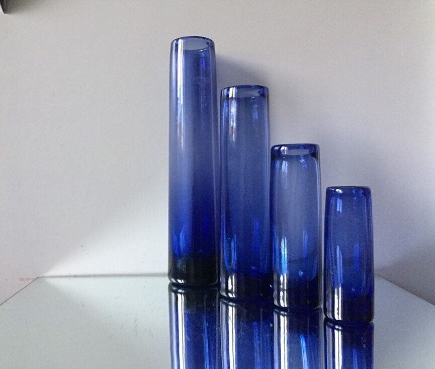 Lot de 4 vases Holmegaard par Per Lutken années 1960