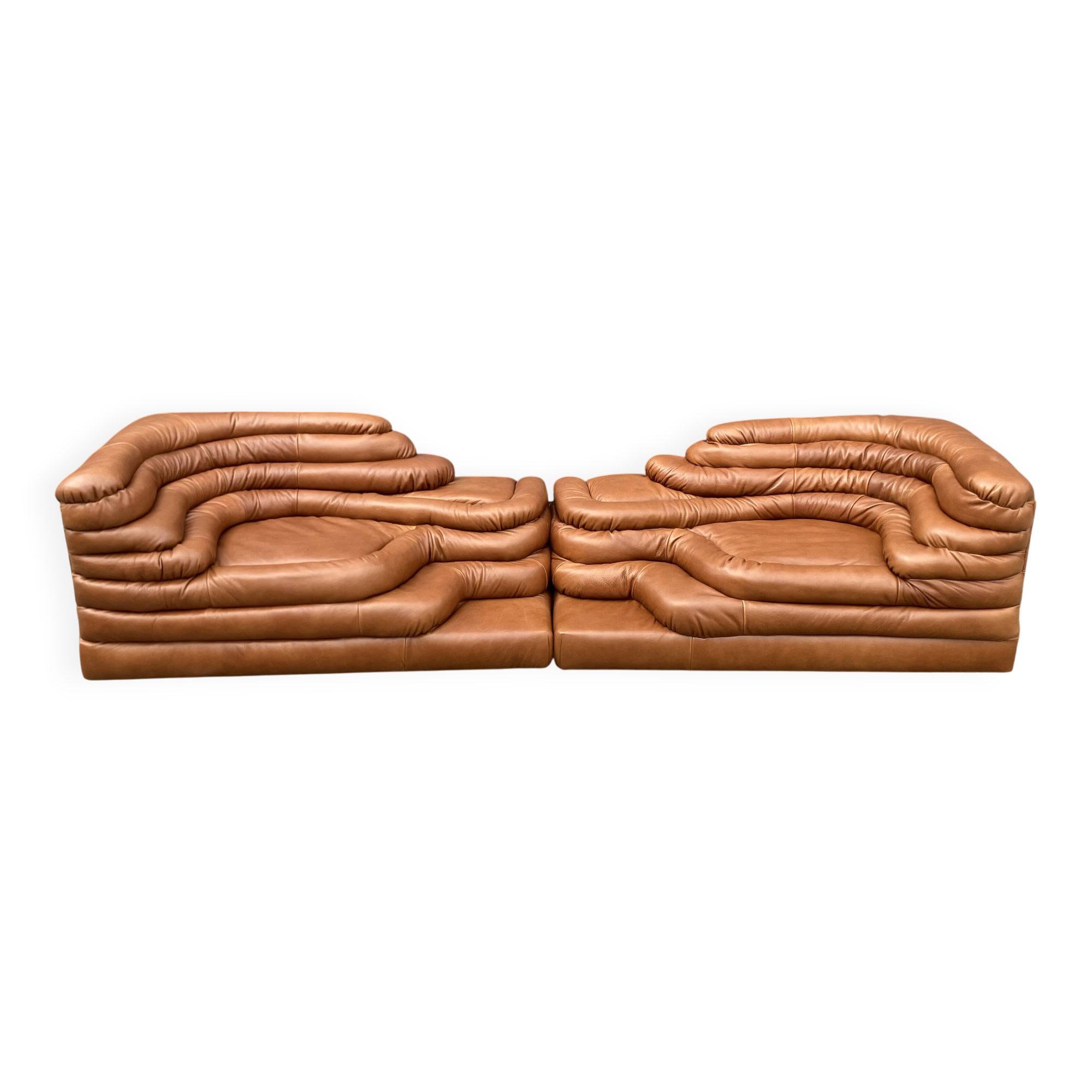2x De Sede Terrazza DS-1025 (right & left element) Cognac