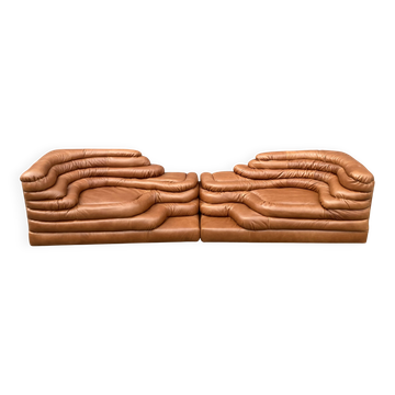 2x De Sede Terrazza Ds-1025 (rechts & links element) Cognac