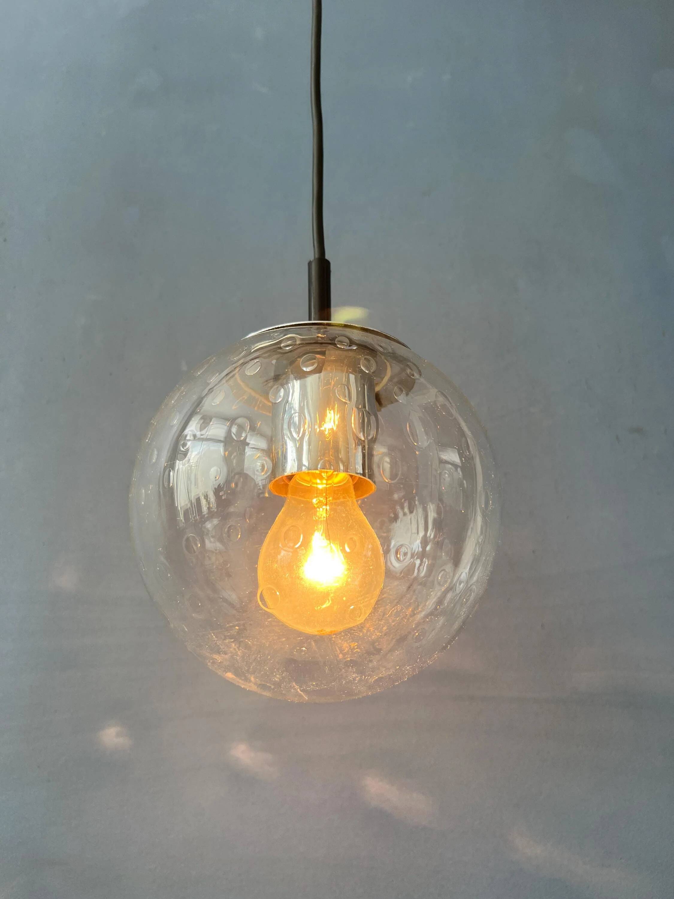 Small vintage bubble glass pendant Raak