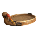 Bird woven bamboo tray