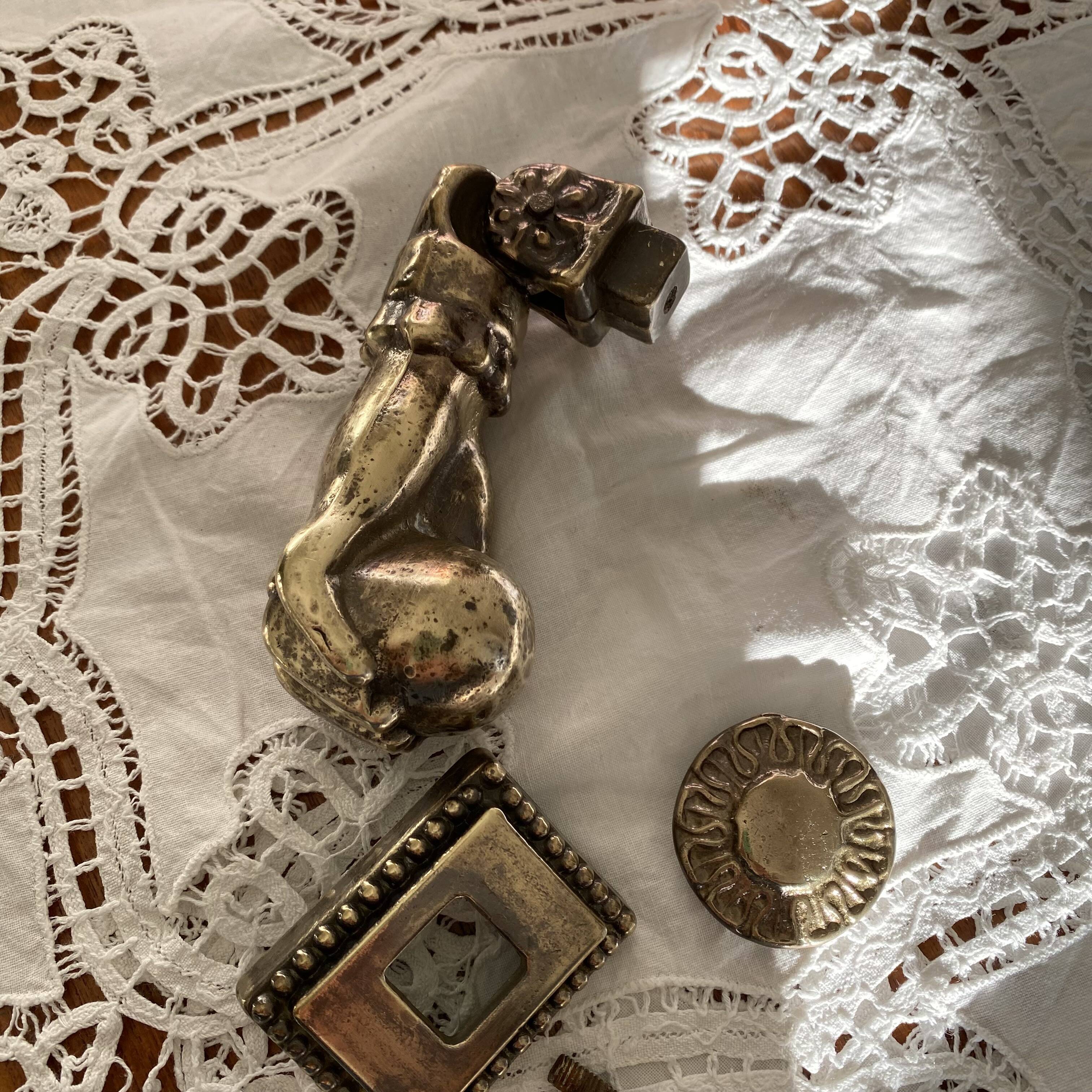 Antique Bronze Door Knocker Hand Ring Hammer Vintage