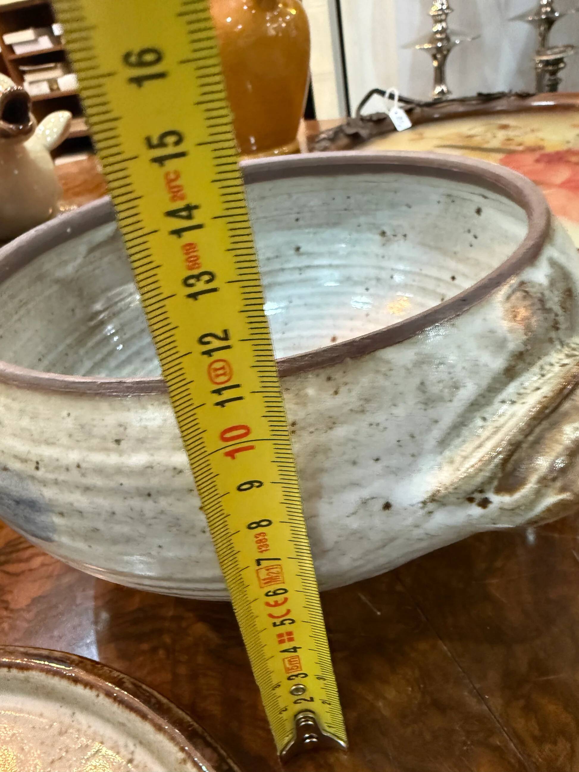 Glazed stoneware soup tureen with lid and plate – French workshop – 20th century