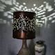 Large vintage Accolay lamp with flamed ceramic and metal shade.