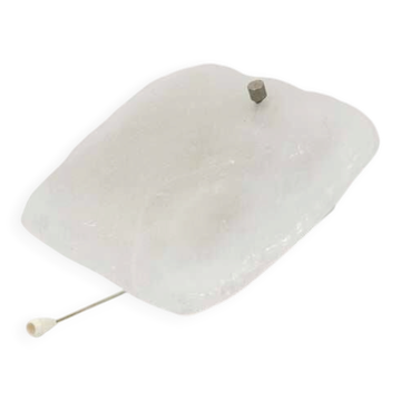 Midcentury wall sconce Kalmar in frosted ice glass, Austria, 1960s