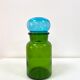Bocal vase vintage en verre vert et bleu
