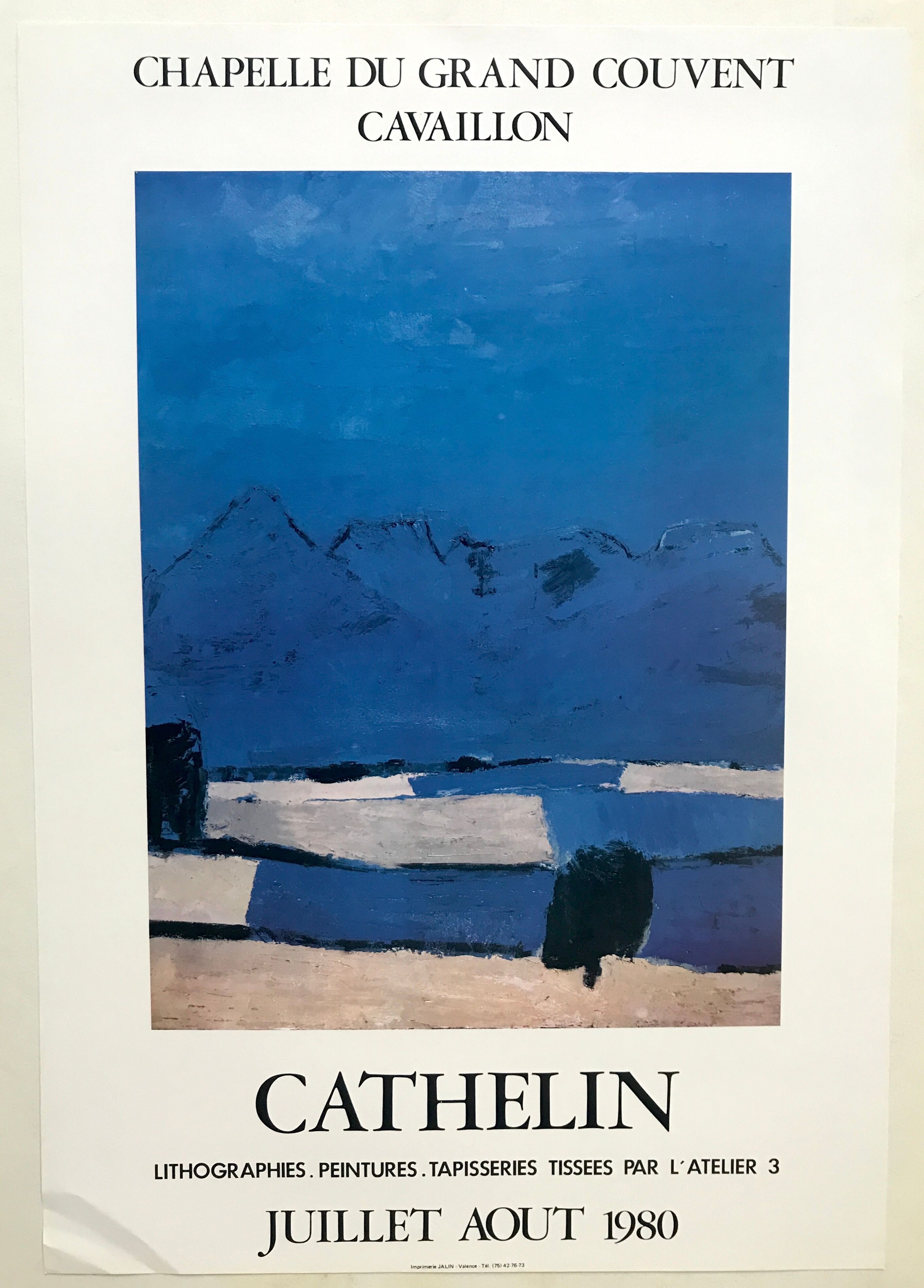 Exhibition poster by Bernard Cathelin, Chapelle du Grand Couvent, Cavaillon, 1980