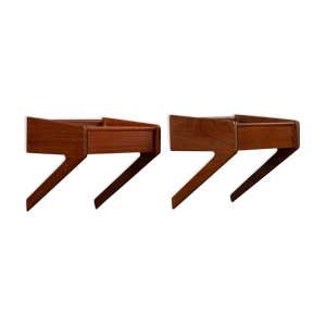 tables de chevet Mmodèle 79 en teck par Olhome, années 1960