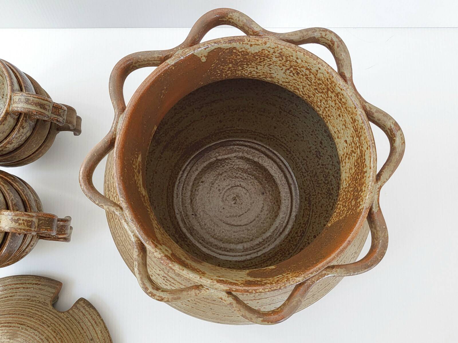 SERVICE A PUNCH/ SANGRIA VINTAGE 1970 IN STONEWARE KERALUC 70S 1970S 1970S