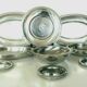 Lot of four dishes and two silver metal steels Maison Royal BB France