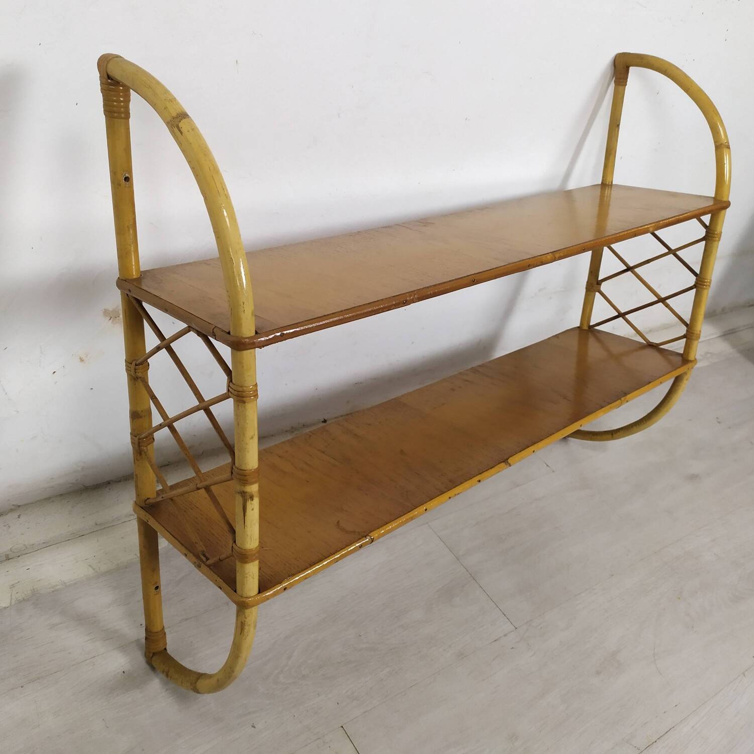 Vintage rattan shelf