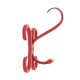 Curved red wooden coat hooks, 1960s, set of 3