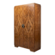 Vintage Art Deco Wardrobe - Walnut Burl Veneer "Open Book" - A
