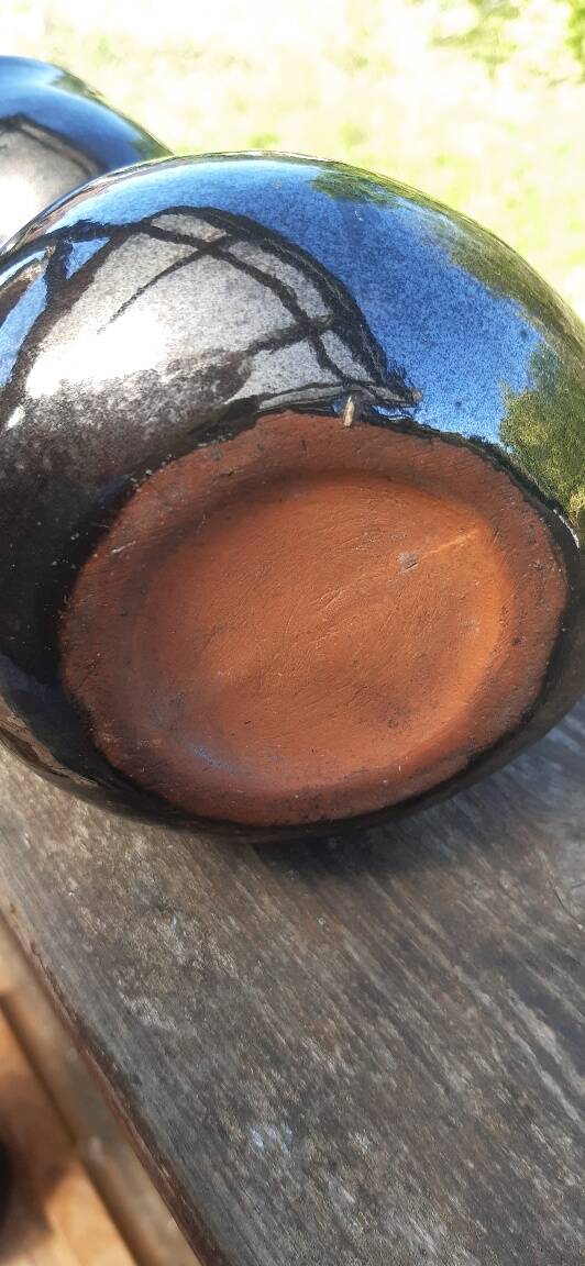 Enamelled terracotta pitcher, France, 1950s