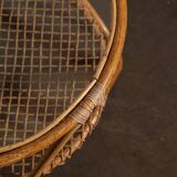 Rattan and glass coffee table