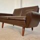 Vintage retro danish mid-century g. thams 2 person sofa in coco leather 60s