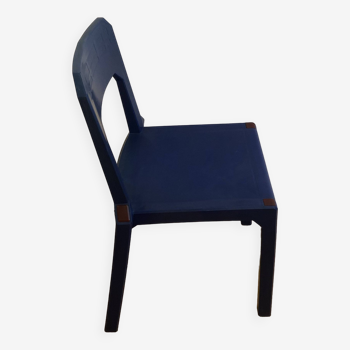 Pair of vintage blue plastic chairs, Altaïr, by Henry Massonnet, 1990