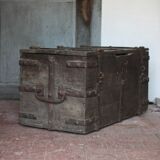 Old wooden chest with fittings, corsair chest, storage chest