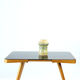 Table basse du milieu du siècle en chêne et verre noir, Tchécoslovaquie des années 1960