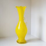 Petit vase verre soufflé jaune