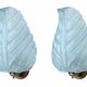 Set of 2 Wall Light Blu colour Murano Glass Leave by Barovier e Toso, 1950s
