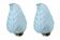 Set of 2 Wall Light Blu colour Murano Glass Leave by Barovier e Toso, 1950s