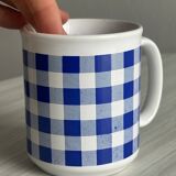 Ceramic mug cup with blue tile patterns