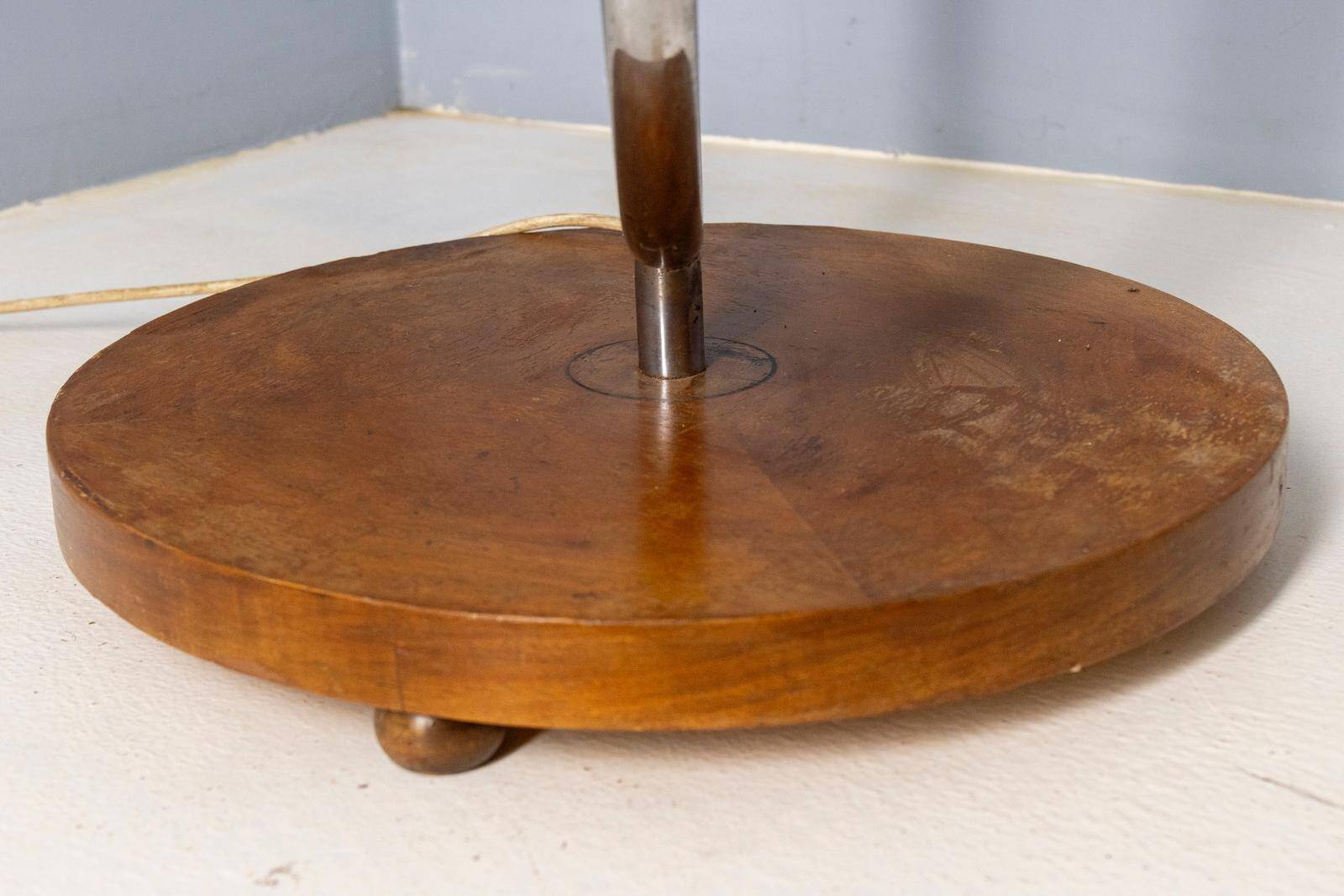 Standard lamp with table, Jindřich Halabala, 1930s–40s, Czechoslovakia