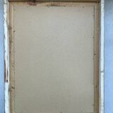 vintage beveled mirror in rectangular shape stucco and gilded wood in Louis XV baroque style