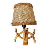 Rattan wall light by Louis Sognot 1960