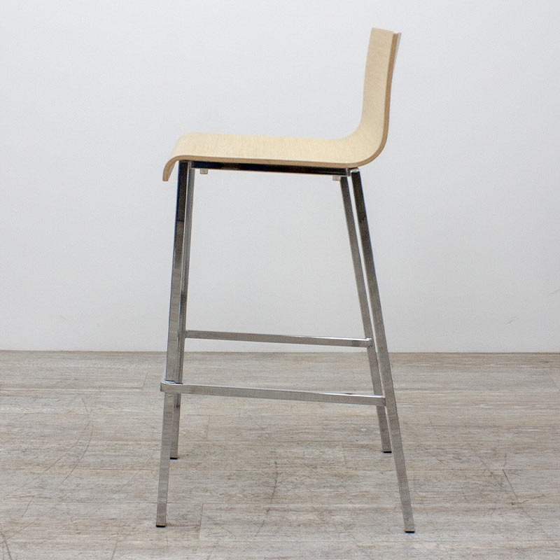 Pedrali brand Kuadra stool in wood and metal