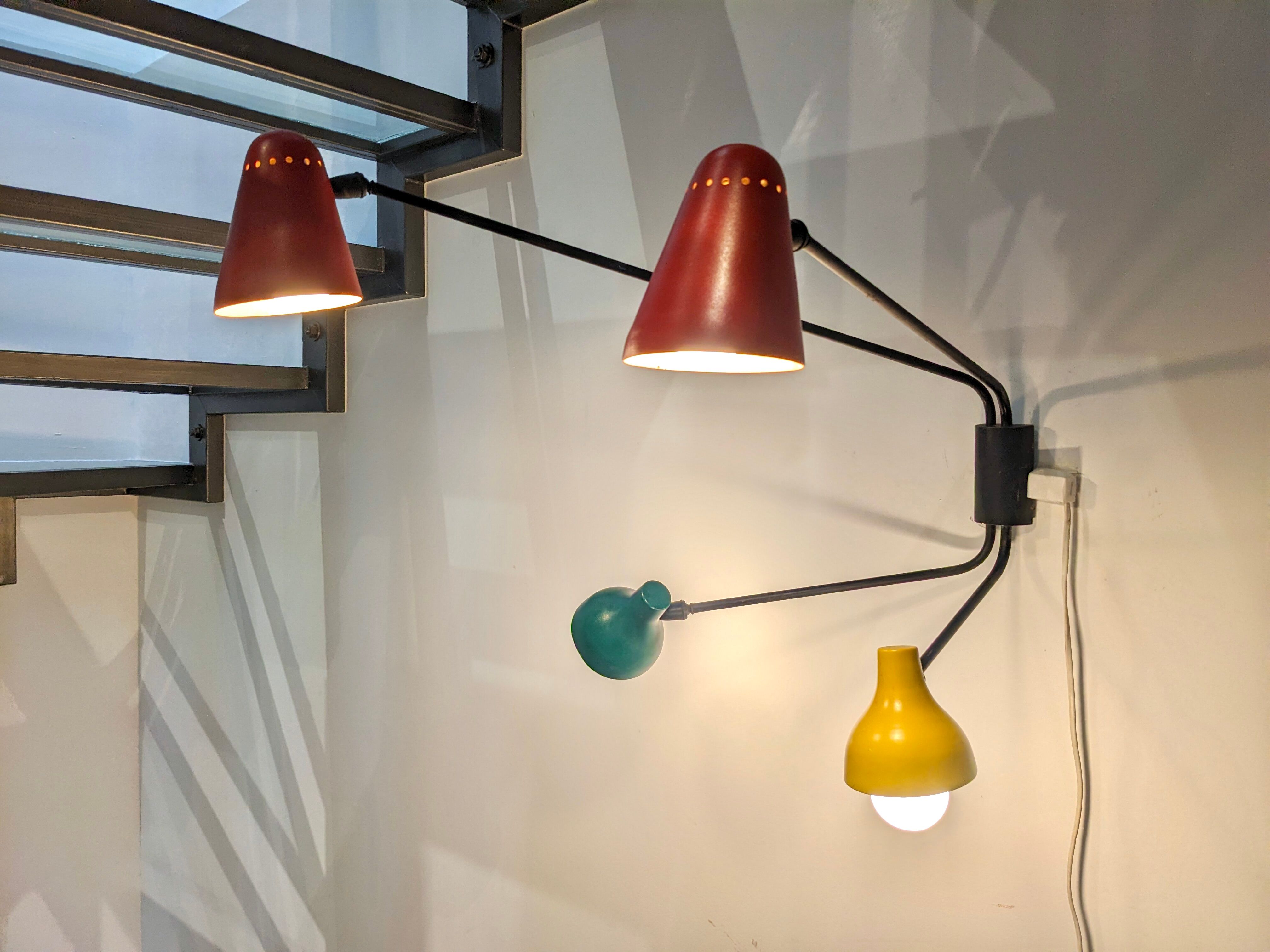 Robert Mathieu 4-arm wall lamp