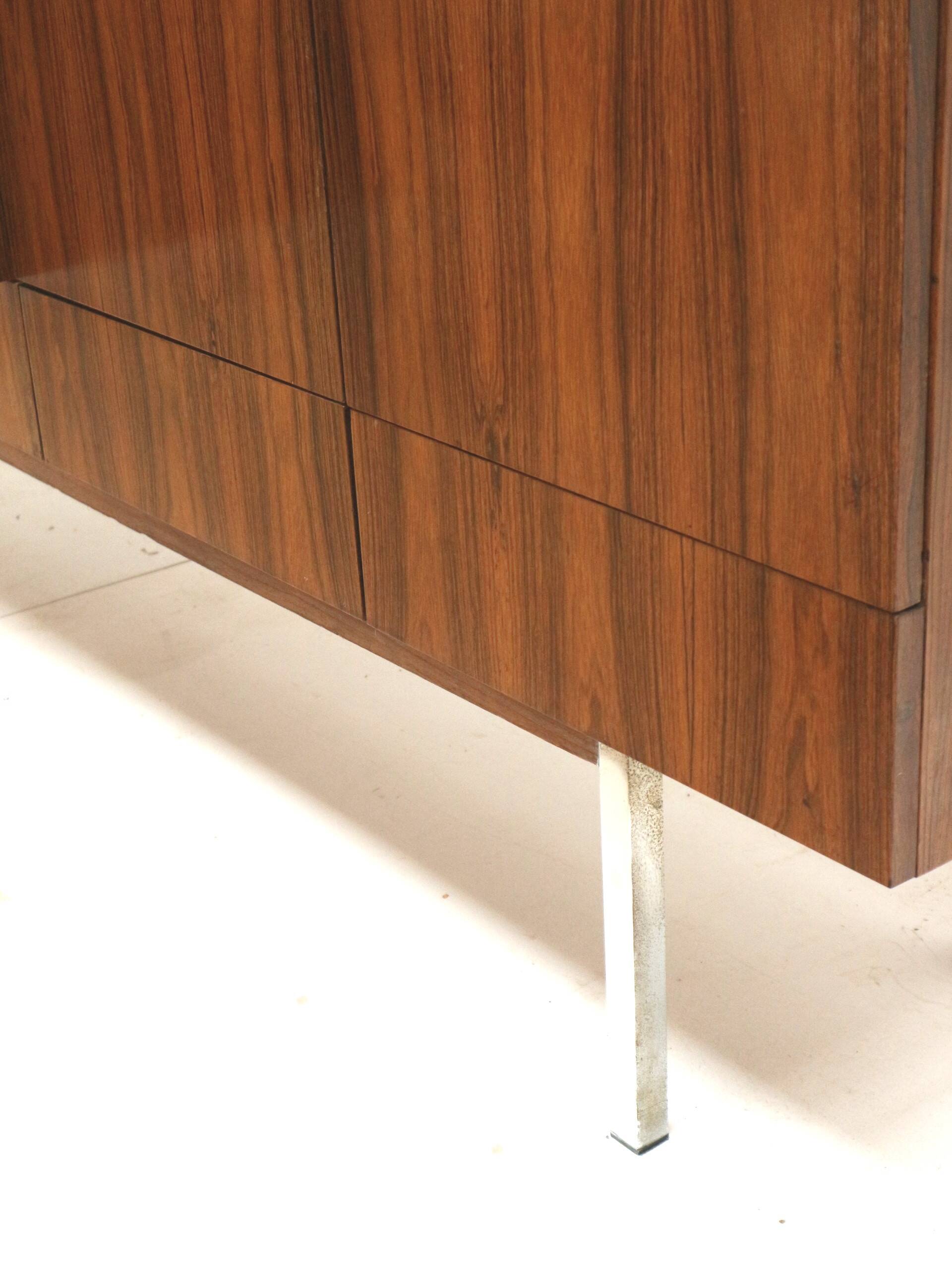 Large vintage rosewood sideboard with 6 doors from the 1960s