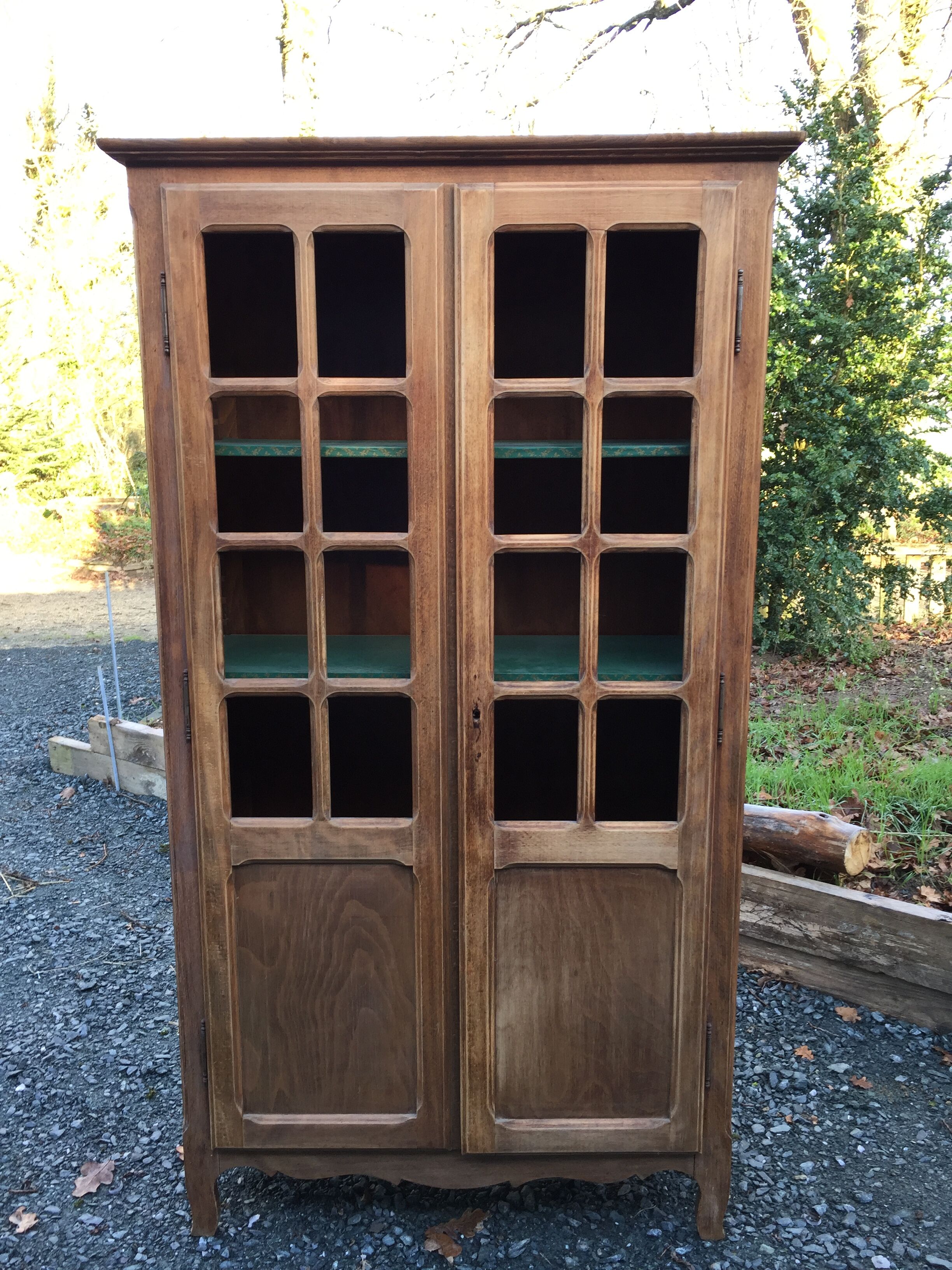 Bibliothèque vintage en hêtre à 2 portes