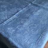 Damask linen and silk tinted royal blue