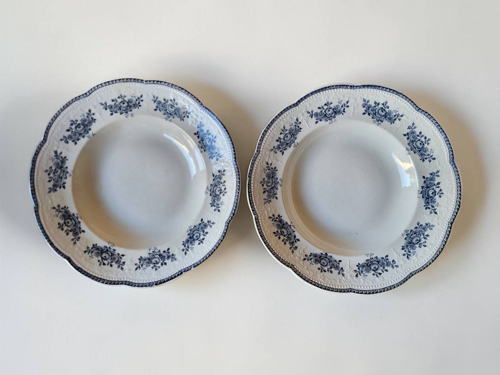 6 assiettes creuses Badonviller modèle Richelieu