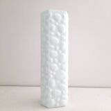 Vase Space Age en verre opalin décoré de bulles