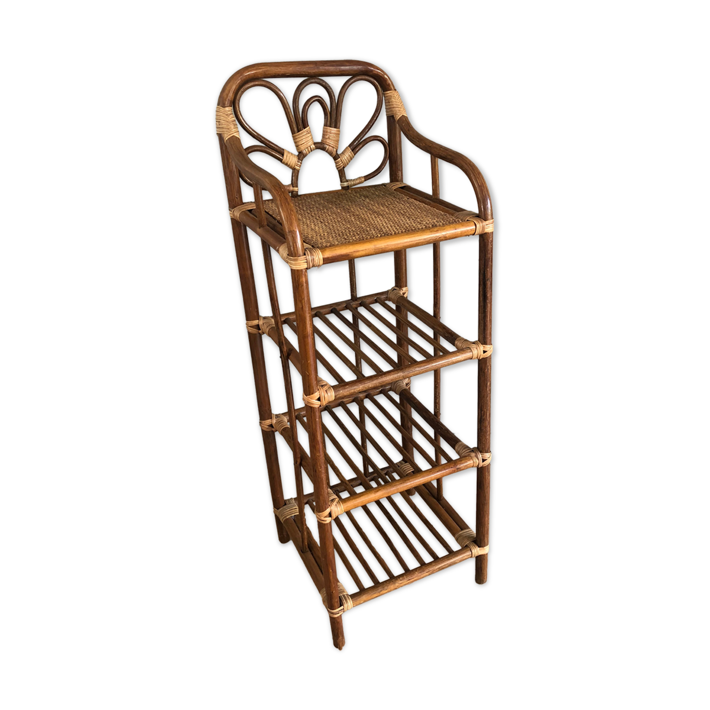 Vintage rattan shelf