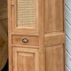Small renovated cupboard: bonnetière / tall boy in raw solid wood.