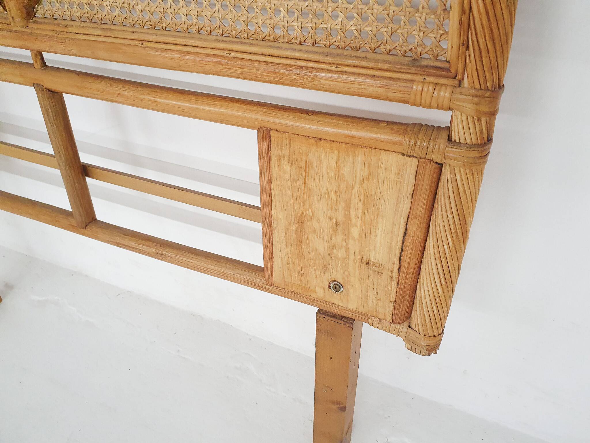 Mid-century rattan head board, 1970's