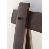 Brutalist vintage mirror in solid wood