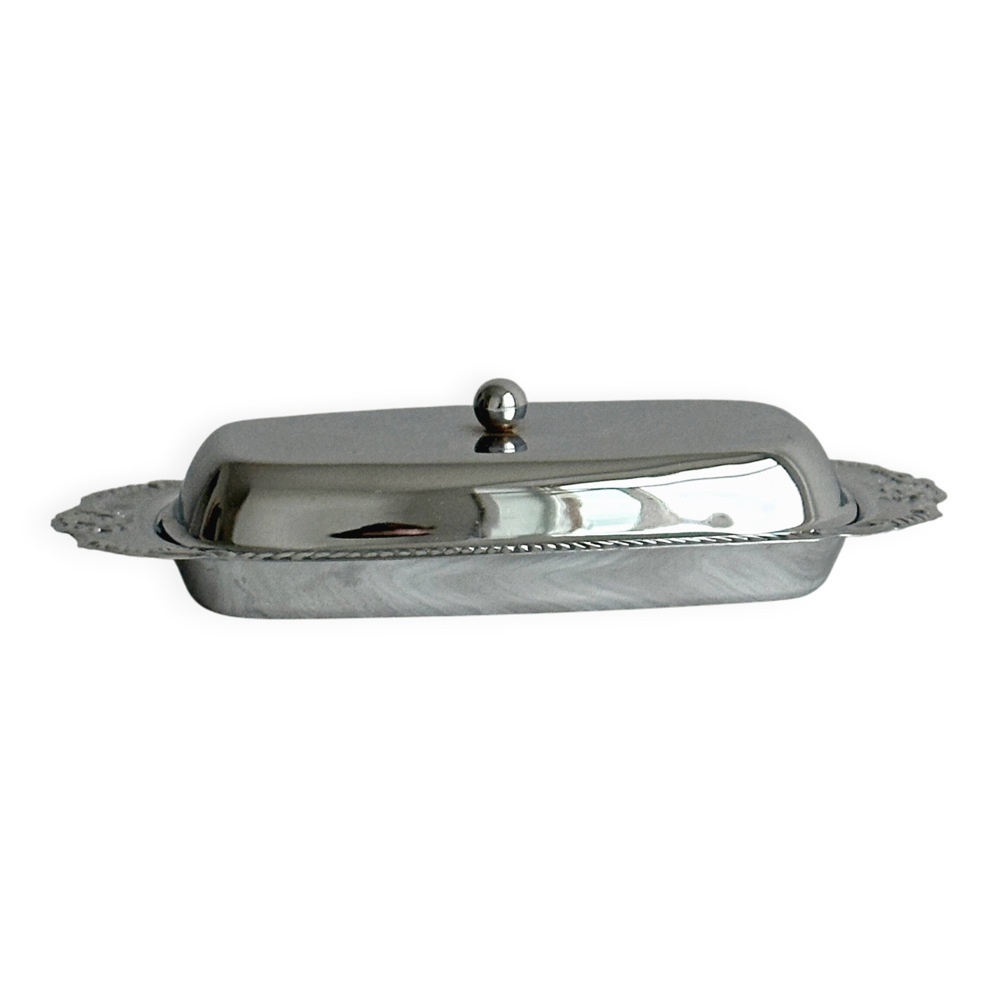 light metal butter dish