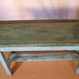 Former Burmese teak bench original blue patina