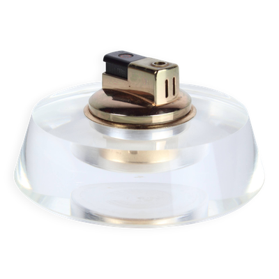Briquet de table en plexiglas et métal doré, style Crespi, années 1970