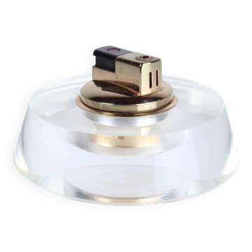 Table lighter in plexiglass and gold metal, Crespi style, 1970s.