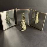 Miniature triptych mirror, illustration of the 1900 World's Fair