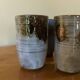 Set of 4 glazed stoneware mugs signed by Thierry and Chantal Robert.