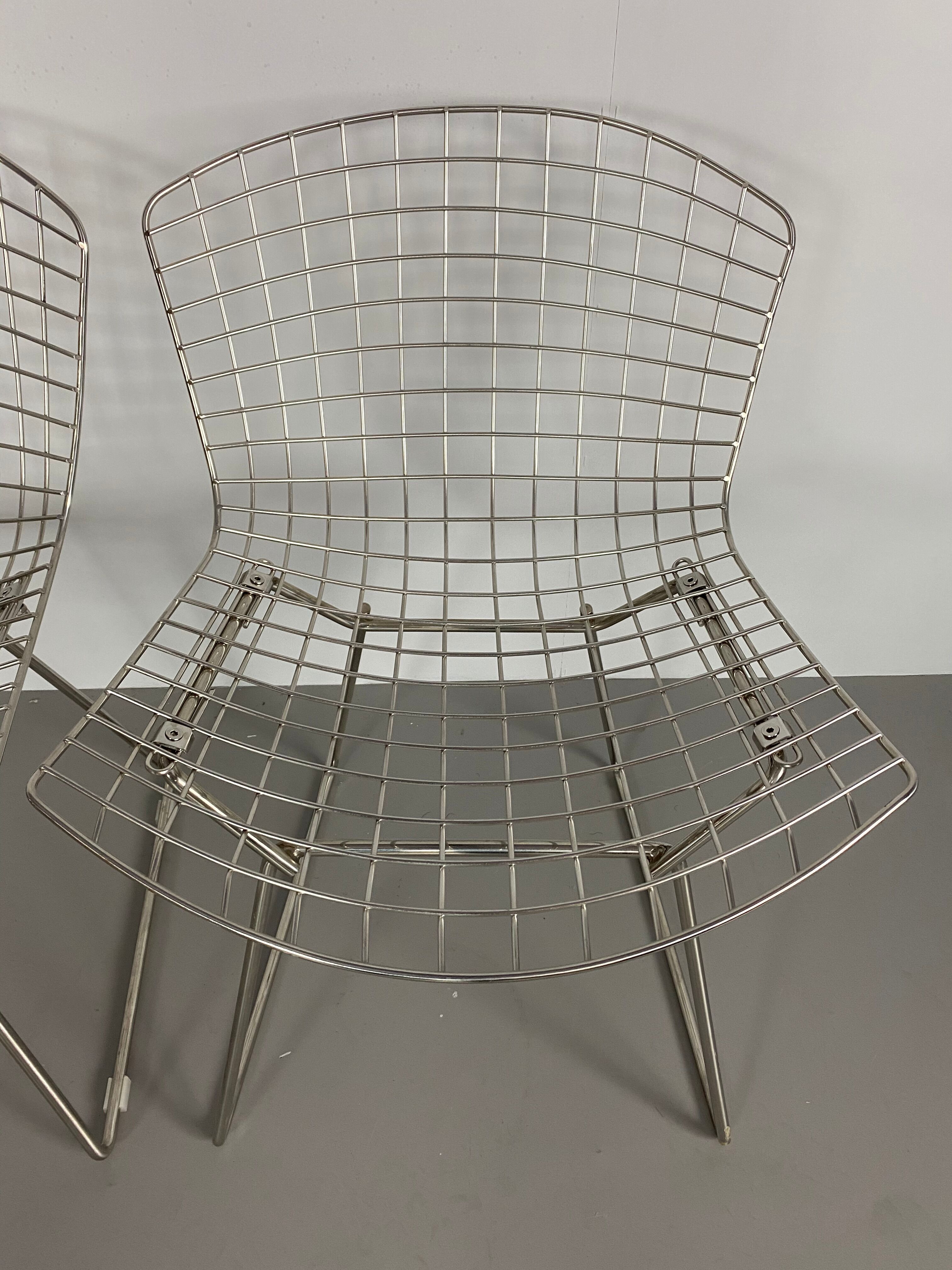 Lot de 4 chaises d'Harry Bertoia éditées par Knoll
