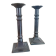 Pair of patinated bronze candlesticks Dutch Brustalistes